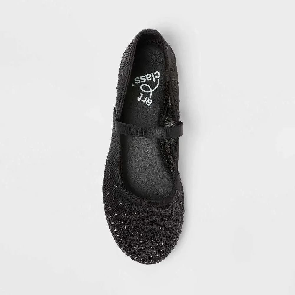 Girls Size 1 Black Ballet Flats Art Class Sybil New With Tags